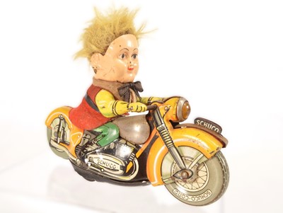 Lot 495 - Schuco 1013 Mirako Peter tinplate clockwork Motorcycle and Rider
