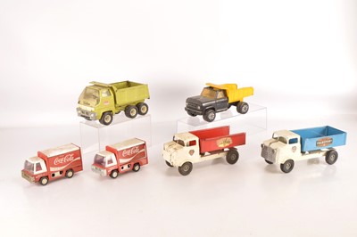 Lot 504 - Tri-ang Buddy L and Tonka large scale metal Lorries and Vans (6)