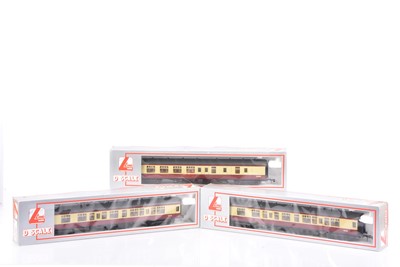 Lot 446 - Three Lima 0 Gauge BR blood/custard Coaches