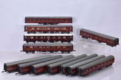 Lot 447 - Ten Lima 0 Gauge LMS maroon Coaches