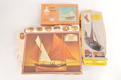 Lot 544 - Historical wooden Sailing Yacht Thames Barge and Hastings Lugger kits (3)