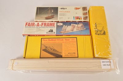 Lot 548 - Historical wooden Boat kits Building Slip and balsa wood packs for two vessels (6)