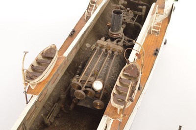 Lot 550 - A large circa 1935 live steam powered model of a London Steam Pleasure Launch 'Dauntless (London)