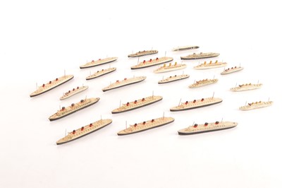Lot 556 - Large collection of Dinky Toys Pre-war waterline Liners (22)