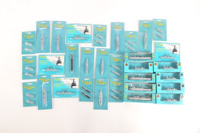 Lot 566 - New Issue Tri-ang Minic Ships 1/1200 scale British Navy Vessels all in unopened boxes/packaging (31)