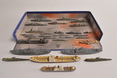 Lot 579 - Tremo Models Royal Navy Set and Shipseries and other makers loose Waterline Models (box + 29 vessels)