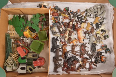 Lot 585 - Britains and other makers lead Farm Animals Farmers and Accessories (140+)