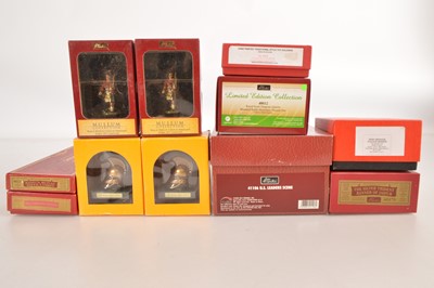 Lot 589 - Various modern boxed Britains Figure Sets together with  Toy Soldier and Tradition sets and a   pair of  large scale MAG French Napoleonic Helmets (11)