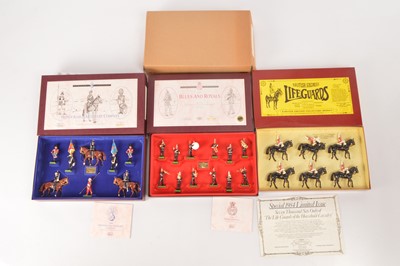 Lot 597 - Britains Limited Edition Modern Lancers Blues and Royals Artillery and Life Guards Soldiers  Sets (4)