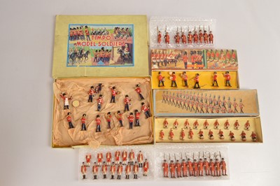 Lot 615 - Crescent Timpo and Hilco boxed  Guards Beefeaters and Footmen and loose Britains Beefeaters and Footmen (3 boxes with 39 Figures and 28 loose Figures)