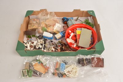 Lot 624 - Britains Plastic Floral Garden and plastic Farm Animals and Farmers  Britains and Corgi metal Farm Vehicles and equipment and small quantity of 1960's Lego (qty)
