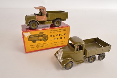 Lot 628 - Britains Army Lorries comprising boxed 1877 Beetle Lorry complete with driver