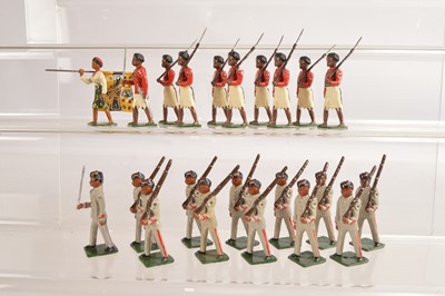 Lot 689 - Nostalgia loose less common sets comprising 9pce N54 Fiji Armed Constabulary 1900 in rare red tunic variant