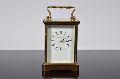 Lot 9 - A 1970s brass carriage timepiece by Matthew Norman