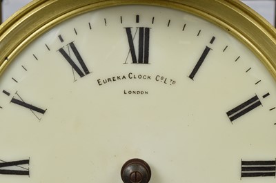 Lot 16 - An early 20th century Eureka Clock Co Ltd electronic brass and glazed mantle clock