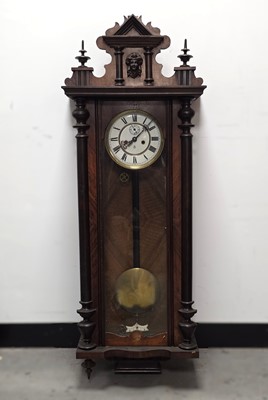 Lot 40 - A late Victorian or Edwardian Vienna regulator wall clock