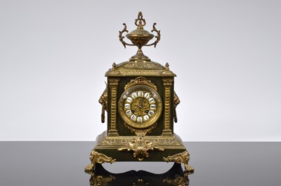 Lot 56 - A French late 19th century brass mantle clock
