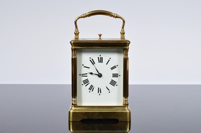 Lot 72 - An early 20th century brass carriage repeater timepiece