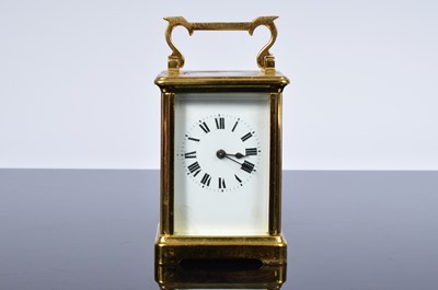Lot 76 - A mid 20th century brass carriage timepiece