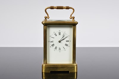 Lot 78 - A mid 20th century brass carriage timepiece