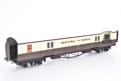 Lot 528 - 0 Gauge Finescale kit/scratchbuilt GWR  chocolate and cream Royal Mail TPO Coach