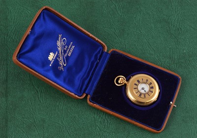Lot 93 - A George V period 18ct gold half hunter lady's pocket watch