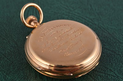 Lot 93 - A George V period 18ct gold half hunter lady's pocket watch
