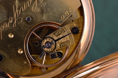 Lot 93 - A George V period 18ct gold half hunter lady's pocket watch