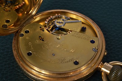 Lot 110 - An Edwardian 18ct gold open faced pocket watch by A. L. Perrett