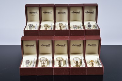 Lot 136 - Ten modern Ingersoll Diamond quartz wristwatches