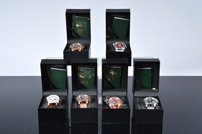 Lot 145 - Six modern Gamages quartz large wristwatches