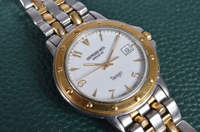 Lot 175 - A c1990s Raymond Weil Tango quartz stainless steel and gold plated wristwatch