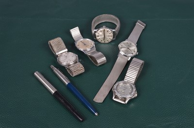 Lot 182 - Five wrsitwatches and other items