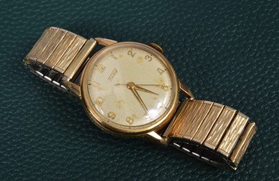 Lot 199 - A c1960s Tissot manual wind gold plated cased wristwatch head