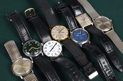 Lot 200 - Seven vintage and modern mechanical wrsiwatches