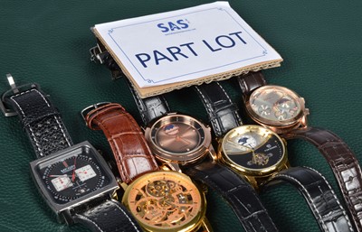 Lot 201 - Nine vintage and modern wristwatches