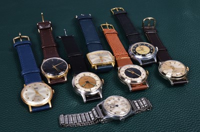 Lot 216 - A group of eight vintage Smiths manual wind wristwatches