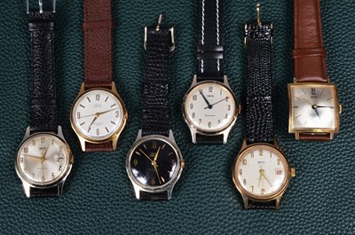 Lot 218 - A group of six vintage Smiths manual wind wristwatches