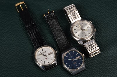 Lot 239 - Three vintage Citizen mechanical stainless steel wristwatches