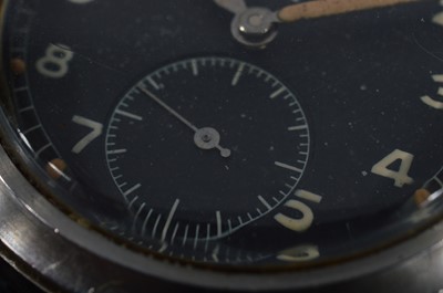 Lot 247 - A WWII period Eterna manual wind military issue "Dirty Dozen" stainless steel wristwatch head