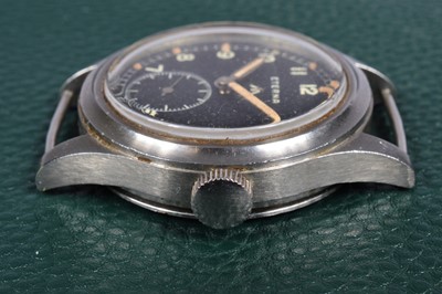 Lot 247 - A WWII period Eterna manual wind military issue "Dirty Dozen" stainless steel wristwatch head