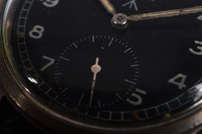 Lot 248 - A WWII period Omega manual wind military issue "Dirty Dozen" stainless steel wristwatch head