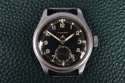 Lot 249 - A WWII period Timor manual wind military issue "Dirty Dozen" chromed wristwatch head