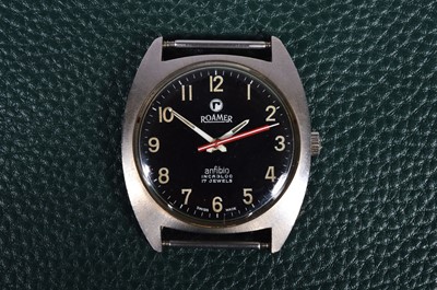 Lot 257 - A c1970s Roamer Anfibio manual wind military issue stainless steel wristwatch head