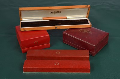 Lot 277 - Three Omage watch boxes and two Longines watch boxes