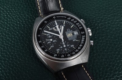 Lot 285 - A 1980s Omega Speedmaster 4.5 Automatic stainless steel wrsiwatch