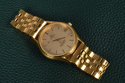 Lot 287 - A c1980s Omega Seamaster Quartz gold plated wristwatch heaad