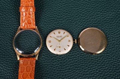Lot 289 - A late 1950s Rolex Precision manual wind 9ct gold cased wristwatch head