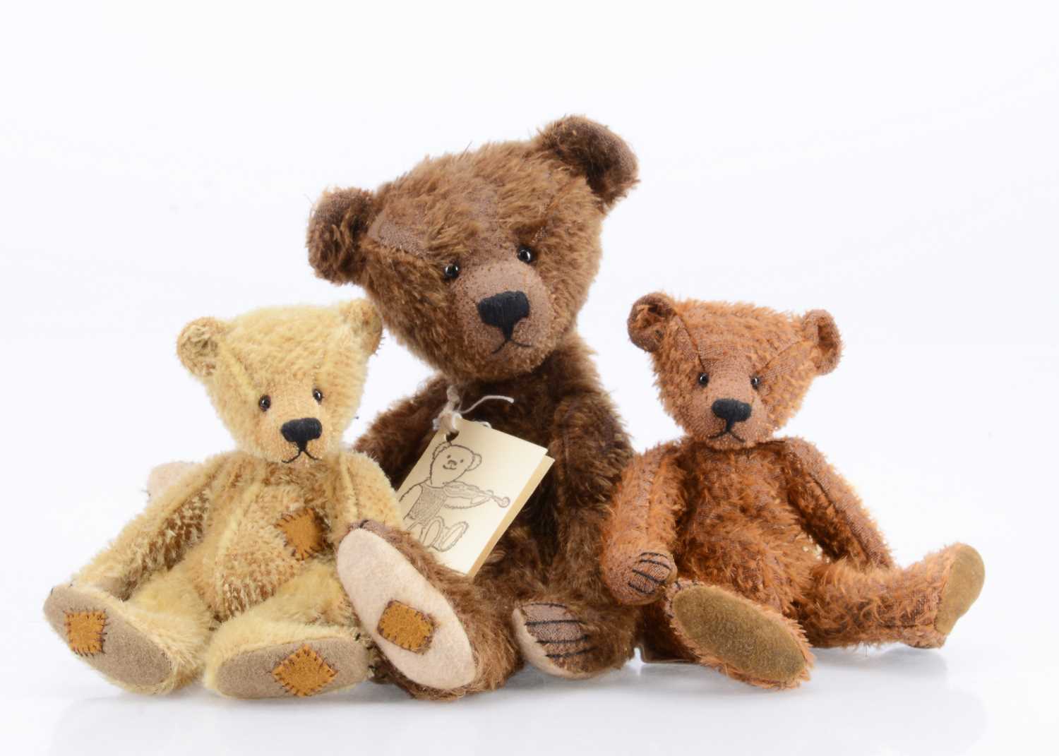 Lot 17 - Three Fluff and Stuff artist teddy bears by Kate Turmeau