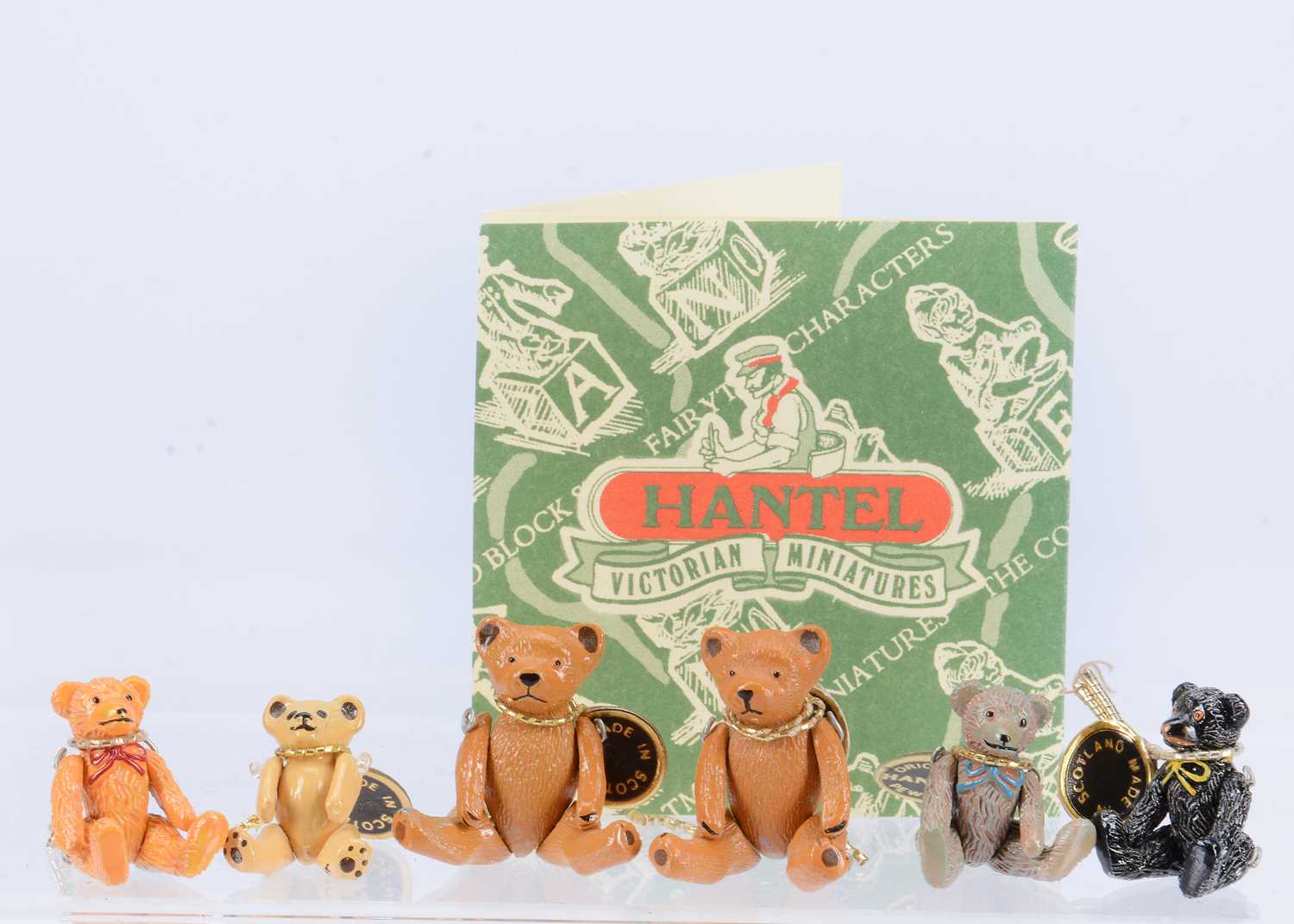 Lot 33 - Six Hantel Miniatures teddy bears
